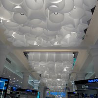 Decorative paper ceiling in Rive Gauche. Square shapes. 