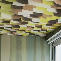 Close-up of the Drop Stripe® ceiling structure 