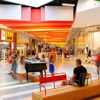 Colorful Deco Ceiling in a Commercial Center 